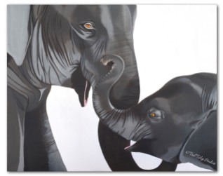 Elephant Family Painting. Get a giclee print today on Etsy! Teal Tulip Studios